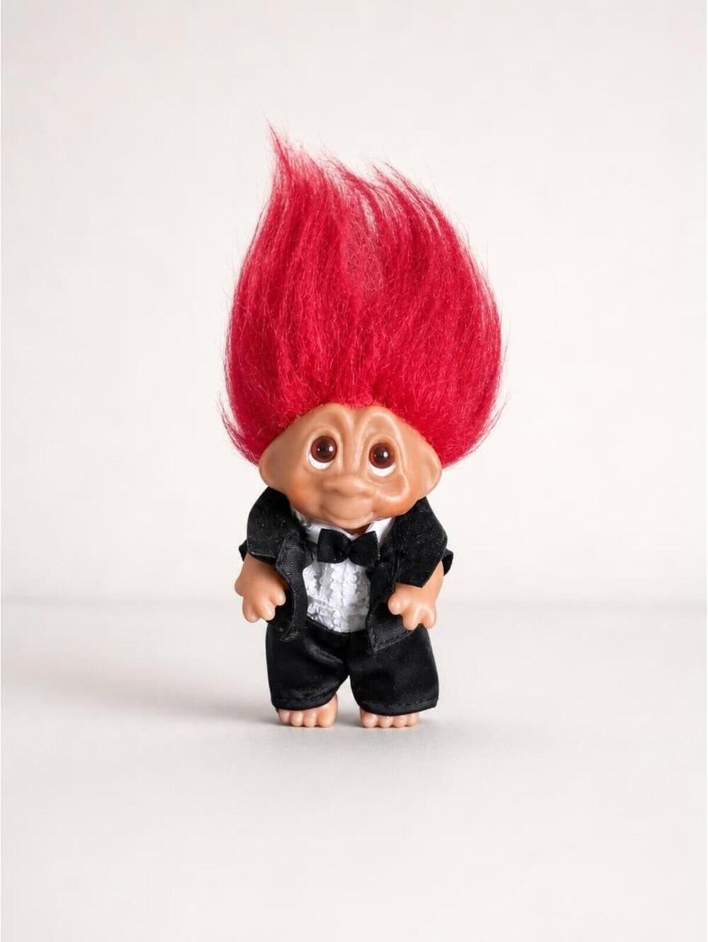 Vintage DAN Troll Doll in Tuxedo with Red Hair - 1985 Classic Collectible